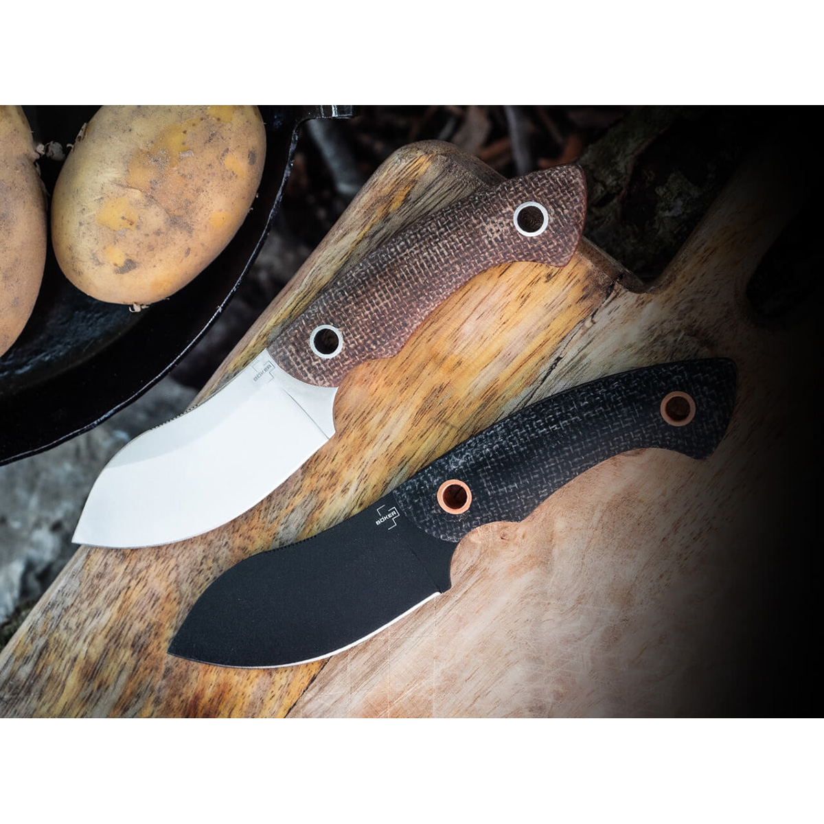 Туристический нож с фиксированным клинком Boker Nessmi Pro, сталь D2, рукоять микарта, коричневый