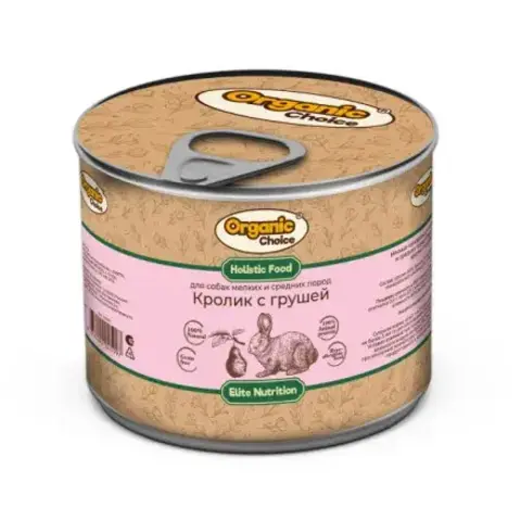 Organic Сhoice консервы для собак мелких и средних пород (кролик с грушей) 240 гр
