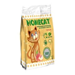 HOMECAT Ecoline наполнитель для кошачьих туалетов комкующийся с ароматом персика 6 л