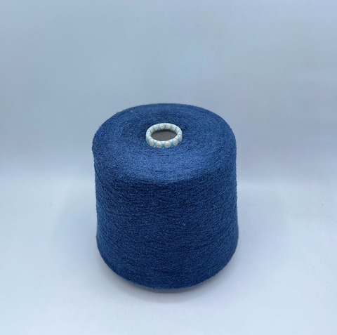 Lineapiu (пр.Италия),art-Boucle 1400м/100гр, 75% Хлопок 25% Нейлон, цвет-Темно-синий ,неоднотонный, арт.34894
