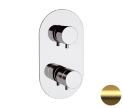 Remer Minimal Thermo NT92BG Смеситель для ванны/душа термостат на 2 потока скрытый монтаж (скрытая часть в комплекте), цвет: золото брашированное фото