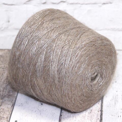 Бэби альпака с люрексом PURA LANA ITALIA / ALPACA GLAMOUR 200 бежевый с серебром