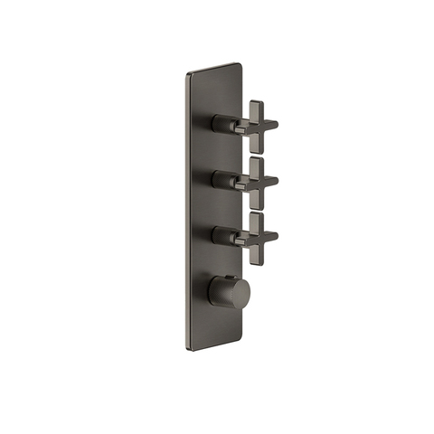 Gessi Inciso 58226#299 Встраиваемый термостатический смеситель на 3 источника, резьба 3/4" (внешние части), цвет: nero XL