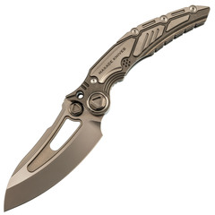 Фото Складной нож TITANIS MAXACE, сталь M390, рукоять Grey TC4 Inlay