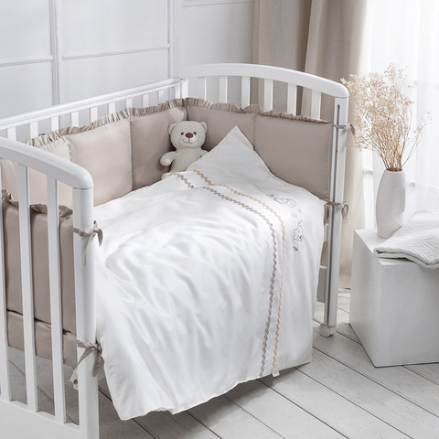 Комплект белья для классической кроватки Toys Sateen 6 предметов цвет песочный