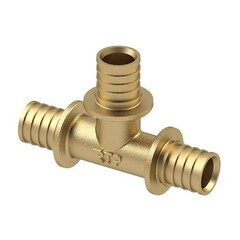 Тройник латунный для PEX-PEX 20-20-20, под надвижную гильзу, РосТурПласт