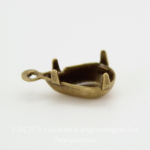 Сеттинг - основа - подвеска Капля для страза 10х6 мм (оксид латуни) ()