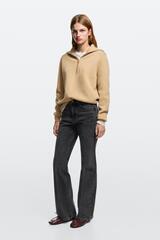 Massimo Dutti Джинсы-клеш со средней посадкой, черный