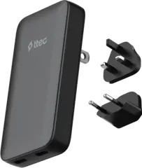 Зарядное устройство TTEC SmartCharger Trio GaN 65W PD EU-UK-US-AUS международный набор, черный