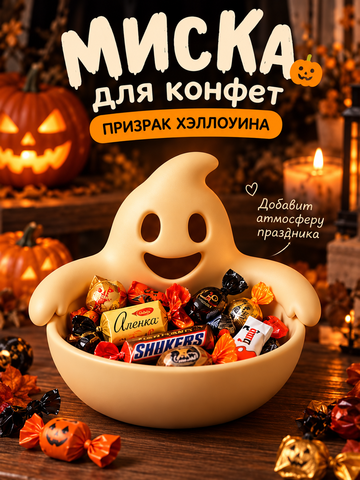 FOR YOU Миска для конфет "Призрак Хэллоуина"
