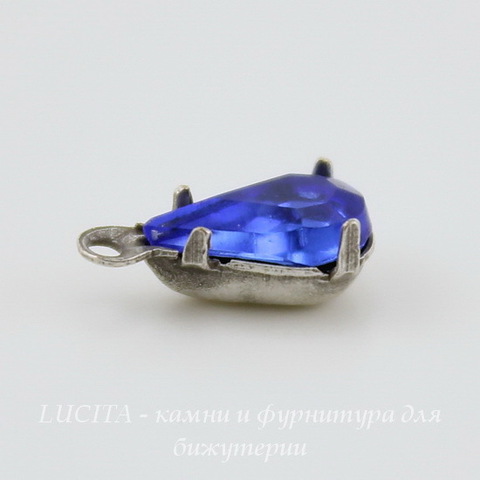 Сеттинг - основа - подвеска Капля для страза 8х5 мм (оксид серебра) ()