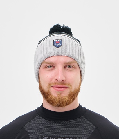 Лыжная шапка Nordski Severe black-grey-white