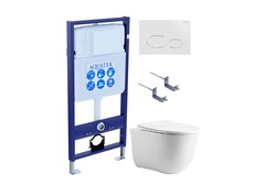 Aquatek SET Aquatek КЛАССИК-071 4в1 SET Aquatek КЛАССИК-071 4в1 (рама Aquatek Standard INS-0000012 +крепеж KKI-0000002+кнопкаKDI-0000071+унитаз КЛАССИК AQ1111-00 с крышкой) фото