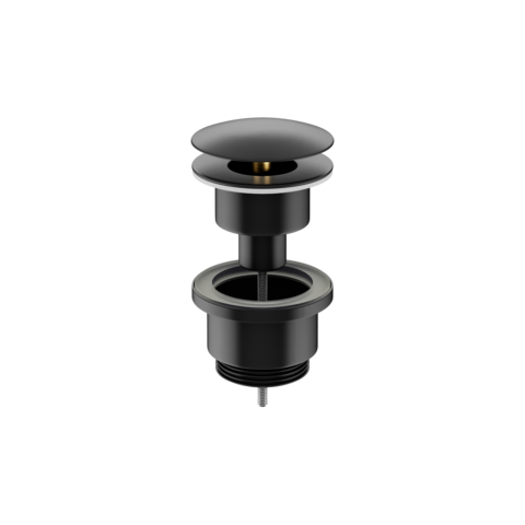 Ceramica Nova 70003MBBNC Донный клапан универсальный без системы "Клик - Клак", с металлической накладкой, цвет черный матовый