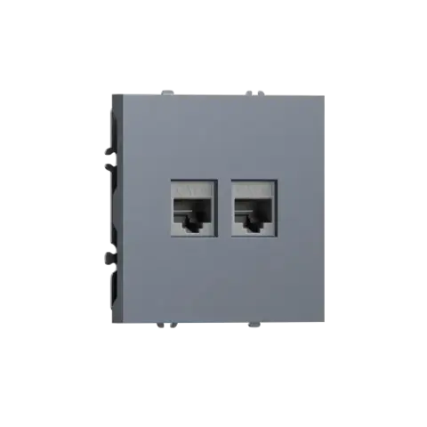 Компьютерная розетка двойная RJ45 + RJ45 (cat.6/ClassE-8/8), сталь DONEL S08