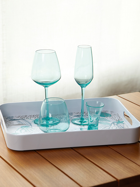 Wine glass square – tritan turquoise, 6 pcs Marine Business