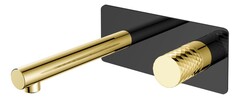 Boheme Stick 125-BG Смеситель для раковины встраиваемый, цвет: чёрный, золото фото