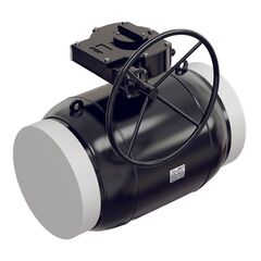Кран стальной шаровой цельносварной ALSO КШ.П, DN-500 PN-25, длина-970мм, стандартнопроходной, приварной с редуктором