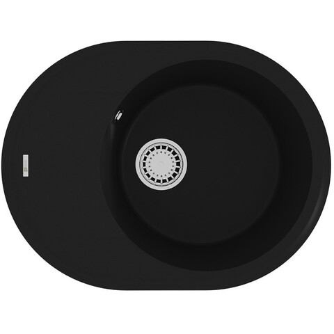 Lemark Lacha 9910049 Кухонная мойка 620 врезная овальная с крылом из кварцгранита цвет: Антрацит