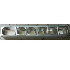 Подставка (Холдер) для гастроемкостей 1/4 (1шт) + 1/6 (5шт) 1200х180х150/170 (арт. GN14.1-16.5)