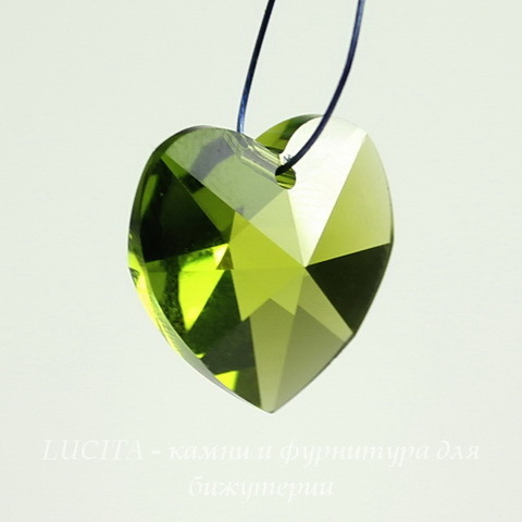 6202/6228 Подвеска Сваровски Сердечко Olivine (18х17,5 мм ) ()