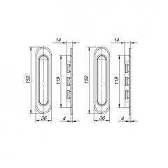 Ручка для раздвижных дверей SH.SL152.010 (Soft LINE SL-010) SN  матовый никель