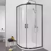 Aquatek AQ ARI RO 10020BL Душевой уголок 1/4 круга, двери раздвижные 1000x1000x2000, профиль черный, стекло прозрачное