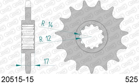 Звезда передняя AFAM 20515-15 для Honda CB 600, CRF 600 стальная, 525 (JTF1371.15)