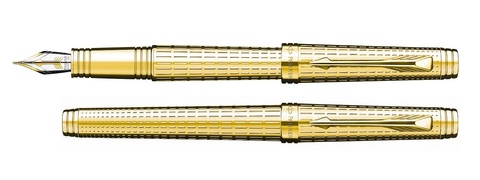 Ручка перьевая Parker Premier DeLuxe F562 Graduated Chiselling GT, F (S0887930)