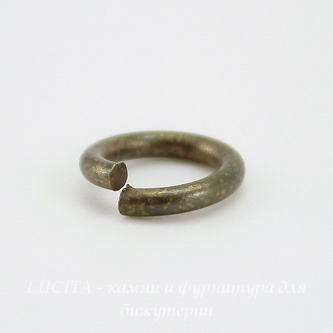 Винтажное колечко одинарное 8х1,5 мм (оксид латуни) ()