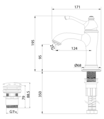 Смеситель для умывальника монолитный LEMARK GREEK – LM5506GG
