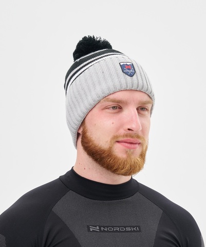 Лыжная шапка Nordski Severe black-grey-white