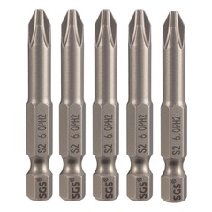 Бита PH2 х50мм S2 5шт SGS 6350-6.0-PH2-5