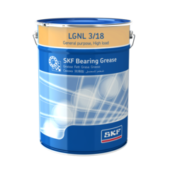 SKF LGNL 3/18 — промышленная смазка NLGI 3 для высоких нагрузок и вертикальных валов, 18 кг