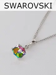 Кулон-кубик Миражи с зеленым кристаллом Swarovski