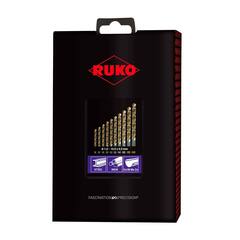 Набор сверл по металлу 1-10мм 19шт DIN338 HSSE-Co5 135° UNI (пл. кейс) Ruko 228214RO