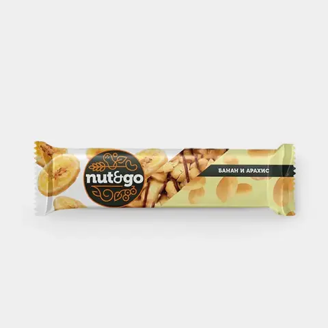 Батончик «Nut&Go» с бананом и арахисом, 42 г