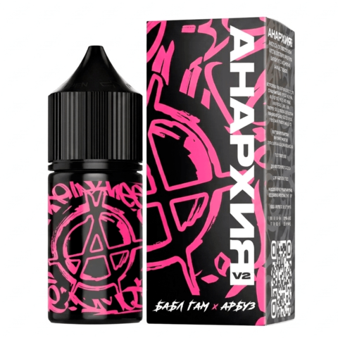 Жидкость Анархия V2 Salt 2% Super HARD 30 ml - Баблгам Арбуз