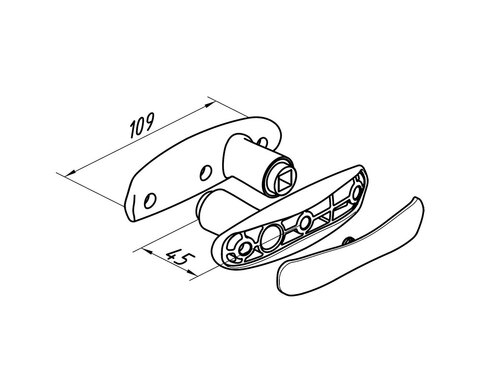 Комплект ручек, RLG004-02P ALUTECH