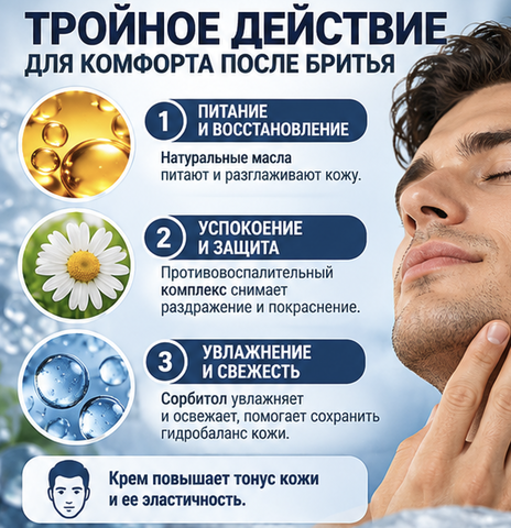 Белита Bielita for Men Крем после бритья для сухой и чувствительной кожи 100 мл — фото 3