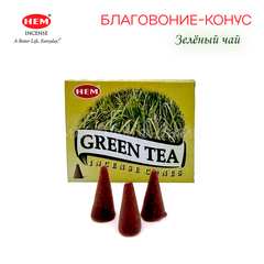 HEM Green Tea Благовоние-конус Зелёный чай, 10 шт