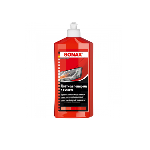 SONAX Polish & Wax Color - Цветной полироль с воском (красный) 500мл