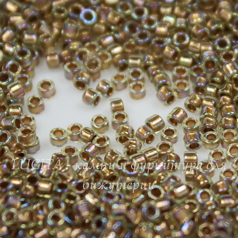 0998 Бисер японский TOHO Treasure 11/0, радужный св.нарциссс внутренней позолотой