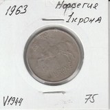 V1944 1963 Норвегия 1 крона V1944 1963 Норвегия 1 крона