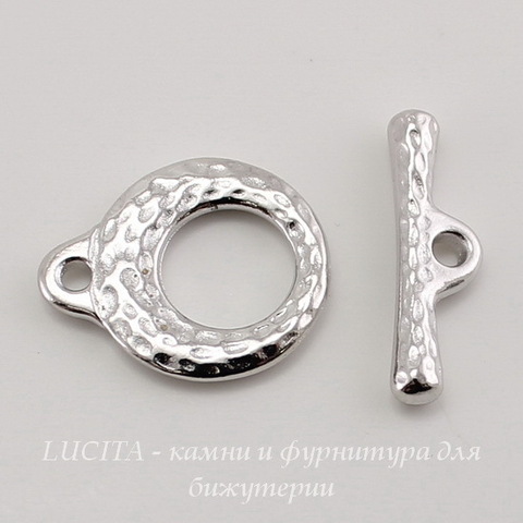 Замок - тоггл из 2х частей TierraCast 16х13 мм, 18х5 мм (цвет-платина) ()