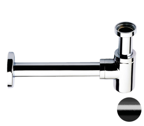 Remer 958BCFP Сифон для раковины латунный 1 1/4", цвет: черный хром брашированный