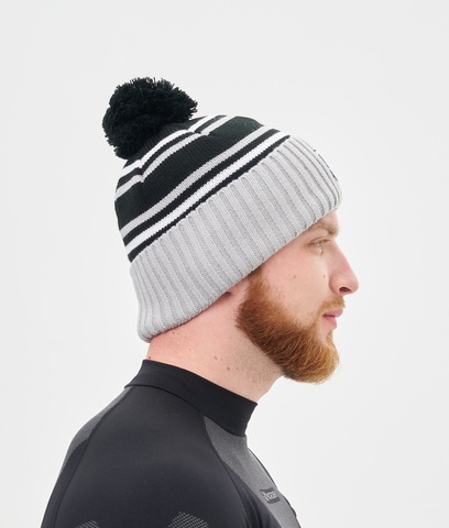 Лыжная шапка Nordski Severe black-grey-white