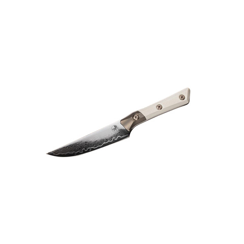 Кухонный нож для стейка Microtech, сталь San Mai M390 Damascus, 3600B-16IVPR