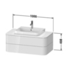 Duravit Happy D.2 Plus HP497102222 Тумба подвесная 408x1000x550мм 2 ящика, цвет: белый глянцевый