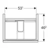 Geberit Acanto 500.609.01.2 Тумба под раковину, 59.5x53.5x47.5см, белый / ультраглянцевый лакированный, белый / глянцевое стекло